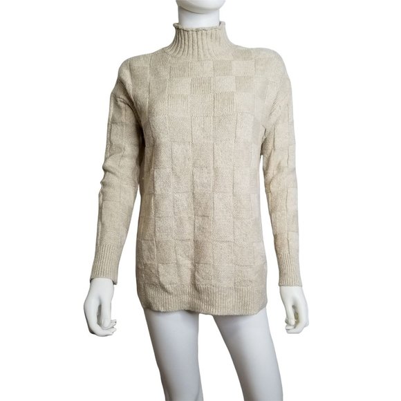 Abound Sweaters - Abound Beige Basket Weave Sweater Size S New